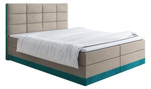 Čalouněná postel 160x200 LILLIANA 1 - béžová / zelená