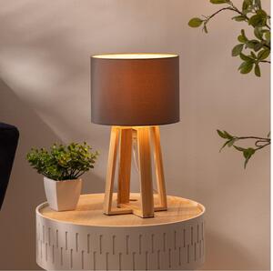 Atmosphera - Stolní lampa MOLU 1xE27/25W/230V borovice/šedá