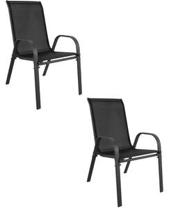 Set dvou zahradních židlí SOFIA černé (2 ks)