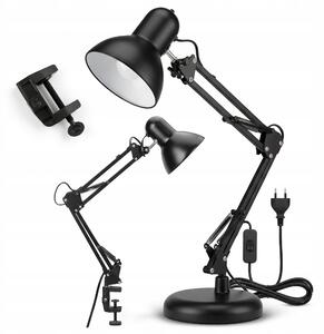 Smart LED Černá kovová stolní lampa nastavitelná s klipem 1xE27
