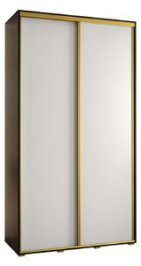 Šatní skříň YVONA 1 - 130/45 cm, černá / bílá / zlatá