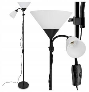 Smart LED AGNES stojací černá lampa čtecí nastavitelná 2xE27
