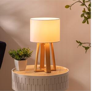 Atmosphera - Stolní lampa MOLU 1xE27/25W/230V borovice/bílá
