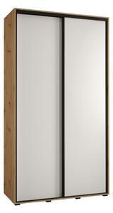 Šatní skříň YVONA 1 - 130/45 cm, dub artisan / bílá / černá