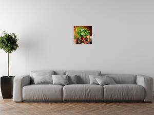 Obraz s hodinami Zeleninové přísady Rozměry: 30 x 30 cm