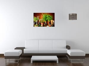 Obraz s hodinami Zeleninové přísady Rozměry: 30 x 30 cm