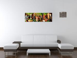 Obraz s hodinami Zeleninové přísady - 3 dílný Rozměry: 90 x 70 cm