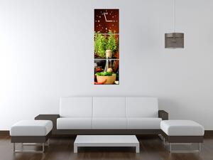 Obraz s hodinami Zeleninové přísady - 3 dílný Rozměry: 30 x 90 cm