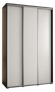Šatní skříň YVONA 1 - 150/45 cm, černá / bílá / stříbrná