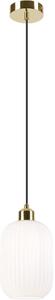 Lustr na lanku HARMA 1xE27/15W/230V pr. 14 cm bílá/zlatá