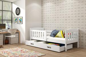 Dětská postel s úložným prostorem s matrací 80x190 BRIGID - bílá