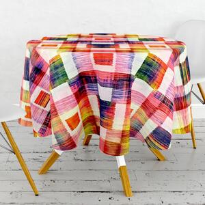 Ubrus PVC kulatý DC-1008 – Duha ve čtvercích (různé velikosti)