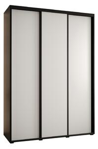 Šatní skříň YVONA 1 - 170/45 cm, černá / bílá / černá