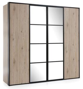 Šatní skříň 4D Glassloft 10 - dub bordeaux světlý