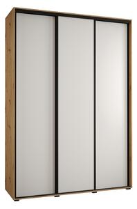 Šatní skříň YVONA 1 - 170/45 cm, dub artisan / bílá / černá
