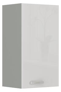 40 cm skříňka horní jednodveřová Barevné provedení: Grey - Šedá / Šedý lesk