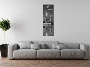 Obraz s hodinami Noční Manhattan - 3 dílný Rozměry: 90 x 70 cm