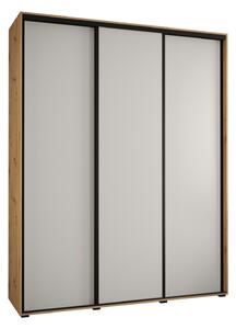 Šatní skříň YVONA 1 - 190/45 cm, dub artisan / bílá / černá