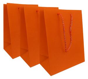 3ks Dárkových tašek M - glitter střední oranžová 8643103-0