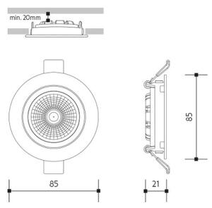 LED Podhledové svítidlo LED/6W/230V 3000K pr. 8,5 cm černá