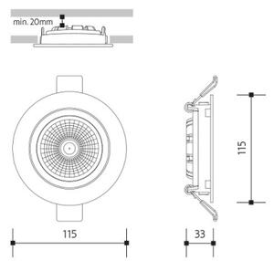 LED Podhledové svítidlo LED/18W/230V 4000K pr. 11,5 cm bílá