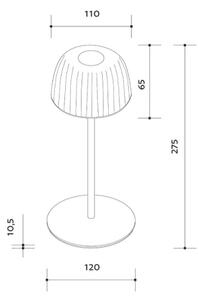 LED Stmívatelná venkovní nabíjecí stolní lampa VIVIEN LED/3W/5V 2700K IP54 bílá
