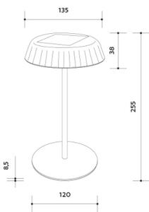 LED Stmívatelná solární nabíjecí stolní lampa VIVIEN LED/3W/5V 2700K IP54 bílá
