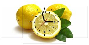 Gario 3 dílný obraz s hodinami Zdravé citrony Velikost: 80 x 40 cm