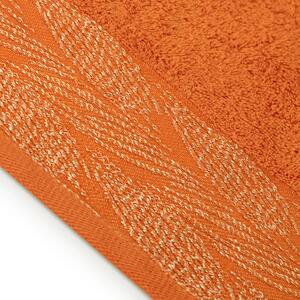 Bavlněný ručník se stříbrnou nití Oranžový ELVERUM 50x90 cm