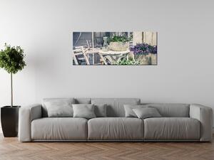 Obraz s hodinami Relax na terase Rozměry: 100 x 40 cm