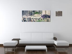 Obraz s hodinami Relax na terase Rozměry: 100 x 40 cm