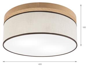 Brilagi - LED Stropní svítidlo BELLADONNA 2xE27/15W/230V pr. 40 cm krémová/dub
