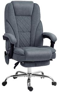 Vinsetto Masážní kancelářská židle s vytápěním - ergonomická židle s nastavitelnou výškou, sklápěním opěradla, drátovým ovladačem, zasouvatelným opěrn