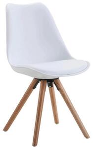 Jídelní židle Lilly S Dřevěnýma Nohama, Bílá