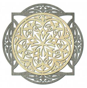 Dřevěný dekorativní obrázek s elegantním vzorem - mandala I SENTOP PR0304
