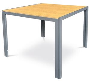 Zahradní stůl rozkládací METRAX — 90x90 cm, kov, polywood, hnědá