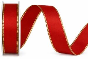 Stuha taftová BASIC RED červená 25mm x 3m