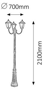 Rabalux 8379 - Venkovní lampa MADRID 3xE27/60W/230V