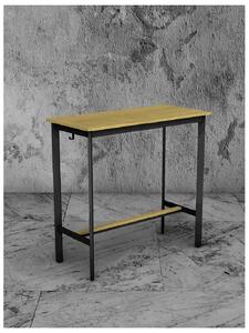 Barový stůl černý A10, masiv dub přírodní, 110 x 51 cm