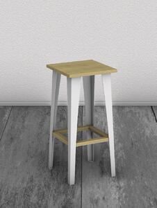 Barová židle bílá A31, dub Hamilton ZVOLTE VÝŠKU ŽIDLE:: 75 cm