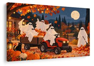 Obraz halloweenští duchové na traktoru
