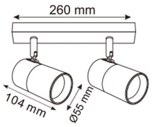 Zuma Line 2204BD-2-BK - Bodové svítidlo FORI 2xGU10/50W/230V černá/zlatá