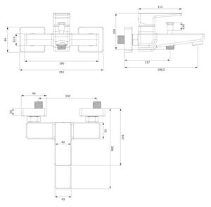 OMNIRES PM7430CR - Vanová baterie PARMA lesklý chrom