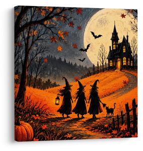 Obraz halloweenská cesta k temnému domu