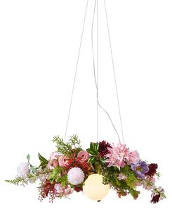 Bohemian stropní svítidlo černé s barevnými květy červené a růžové - Flower Power