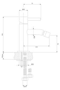 OMNIRES Y1220CR - Bidetová baterie Y 14,5 cm lesklý chrom