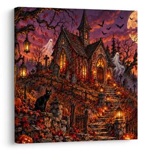 Obraz halloweenský hřbitov u kaple
