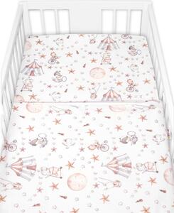 Baby Nellys Povlečení do postýlky, 2D sada flanel - Cirkus, béžové