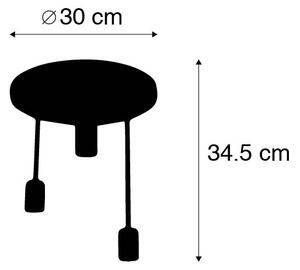 Chytré stropní svítidlo černé včetně 3 WiFi G95 - Facil