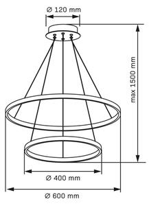 LED Lustr na lanku LEA LED/35W/230V 4000K pr. 60 cm černá